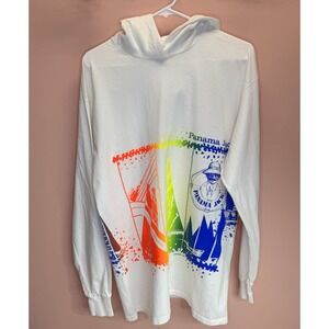 Vintage 80s 90s Panama‎ Jack Rainbow Sailboat Hoodie USA Made One Size M/L Fit